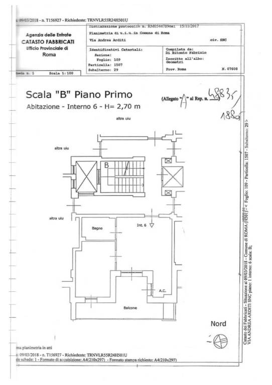 Planimetria catastale app.to 1