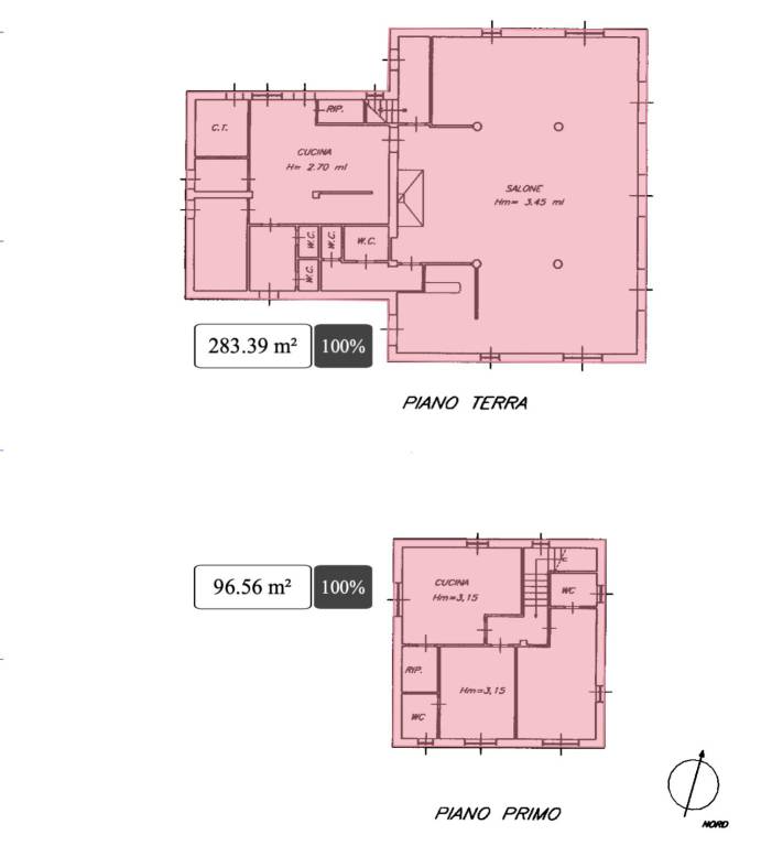 Planimetria piano terra e piano primo Lotto 3 mq c