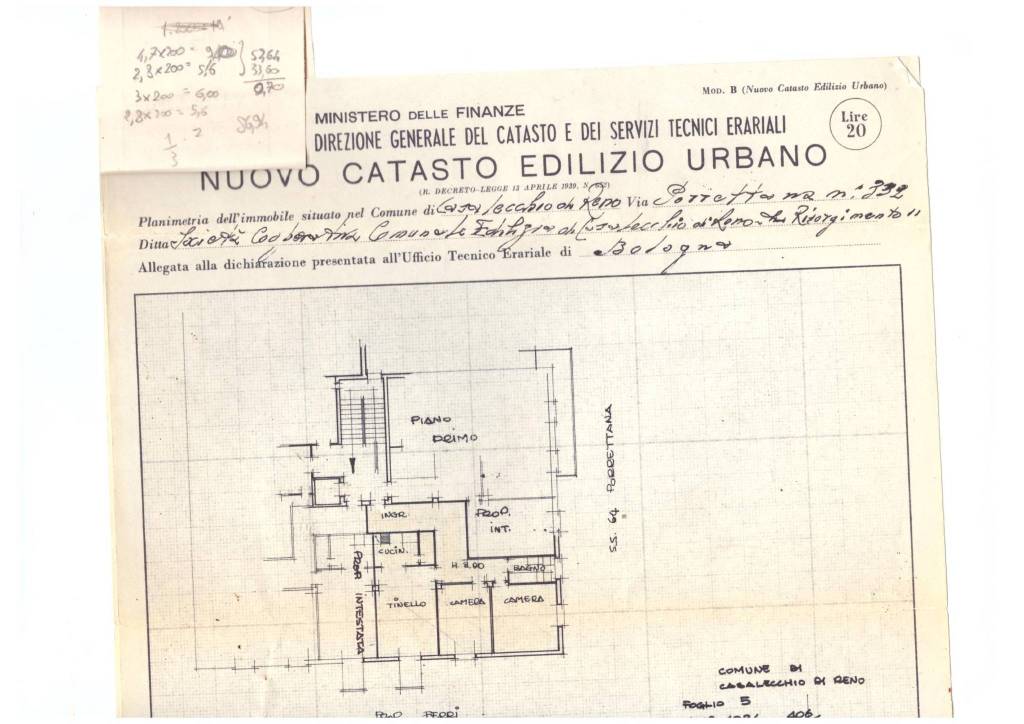 porrettana 332 catasto appartamento 1