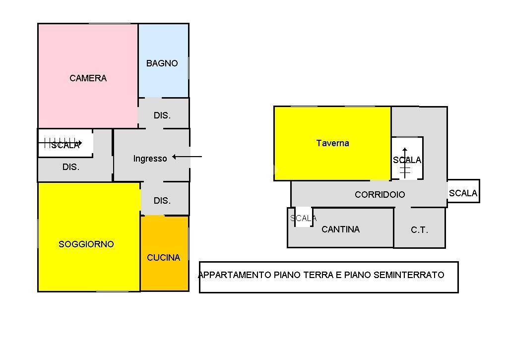 app.to piano terra con piano seminterrato