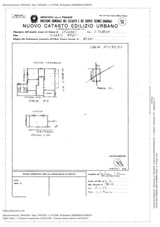 planimetria appartamento + cantina 1