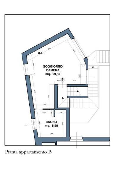 Planimetria Monolocale B  - 2 PIANO