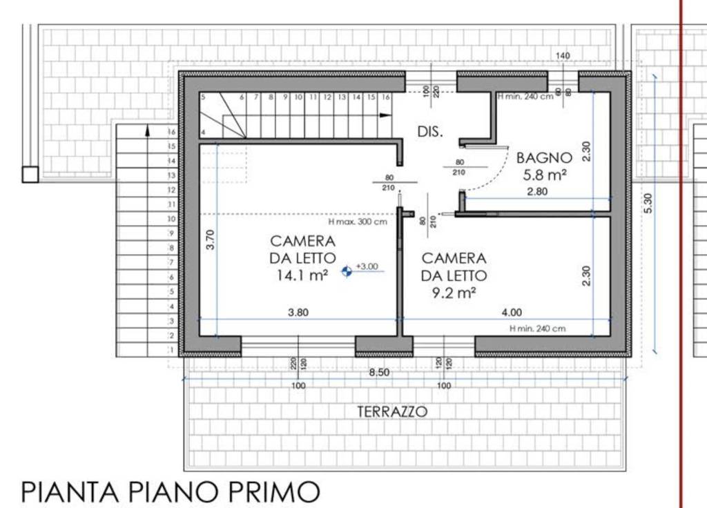 Pianta piano primo T1