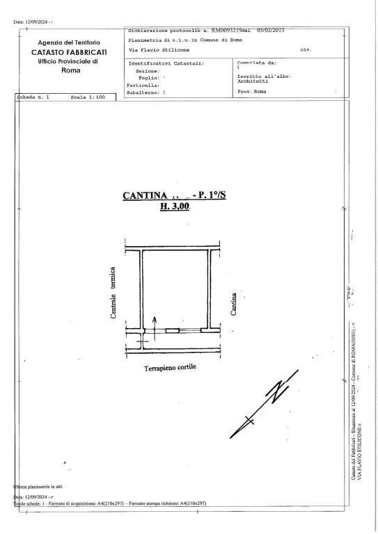 PLANIMETRIA CANTINA VIA FLAVIO STILICONE 1