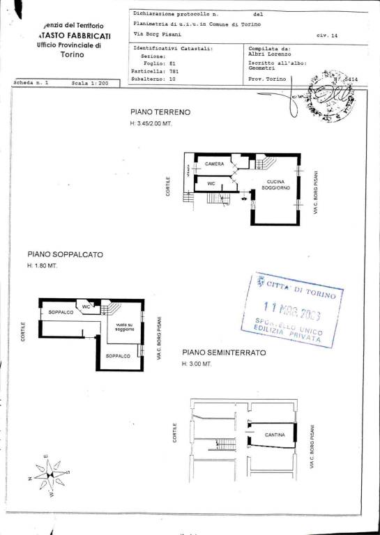 Planimetria via Pisani 1