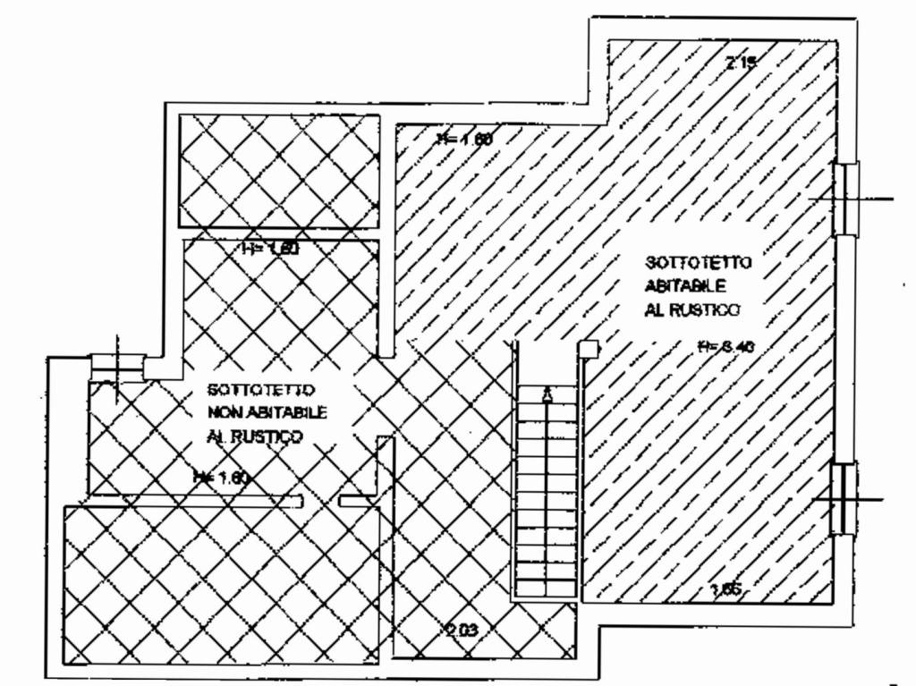 Planimetria piano sottotetto
