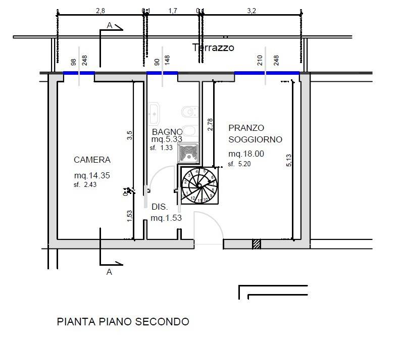 Planimetria piano secondo