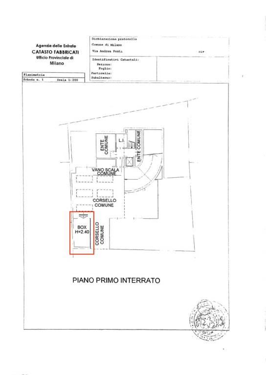 Planimetria Box Andrea Ponti 1