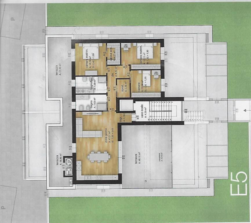 Piantina attico 5 fabb E