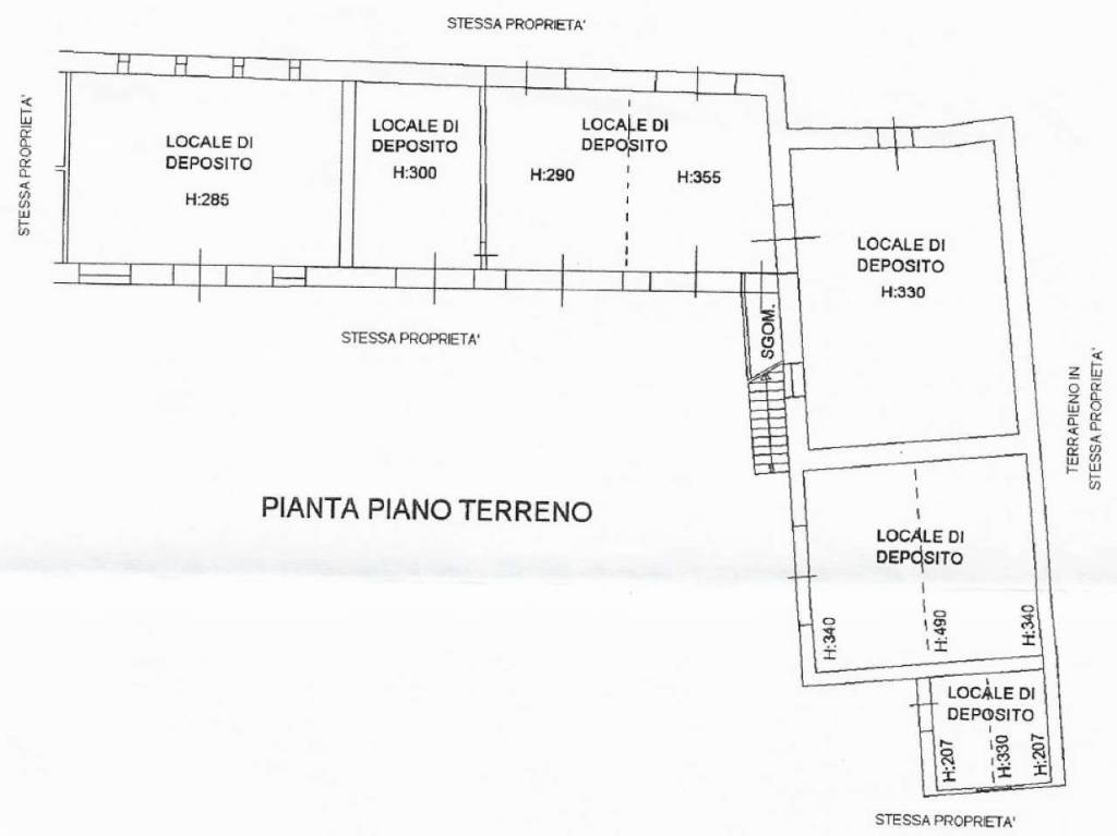 Planimetria piano terreno cascina