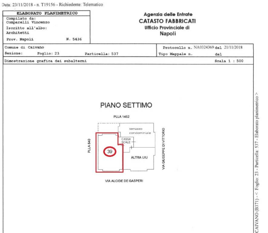 elaborato planimetrico terrazzo