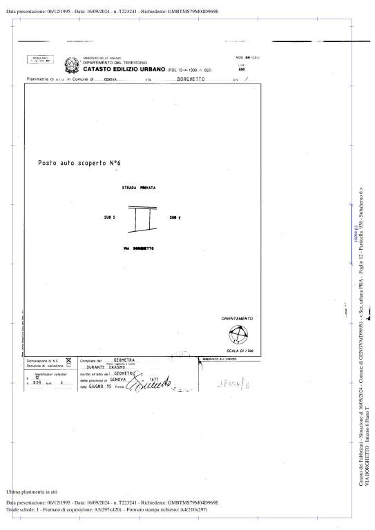 Planimetria Via Borghetto C6 Sub. 6 1