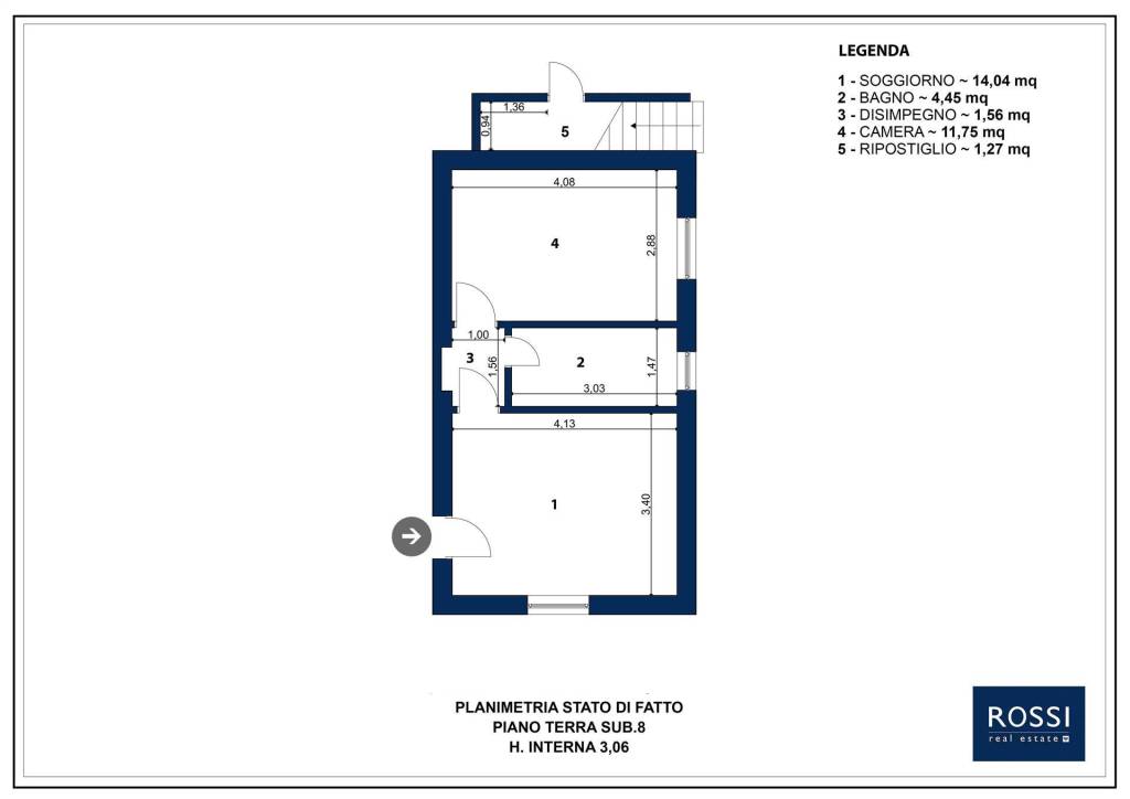 Planimetria architettonica appartamento sub. 8