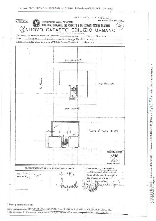 planimetria via Pescara piano 1 1