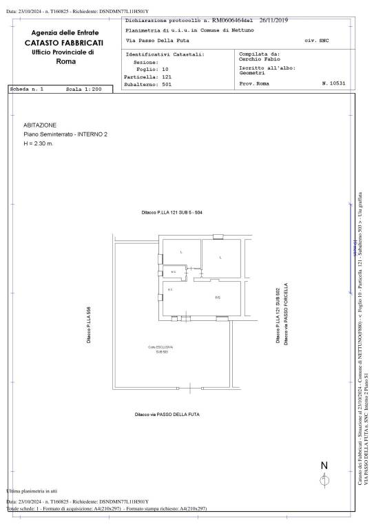 Nettuno - Visura Plan. F.10 Part.121 Sub.503 1