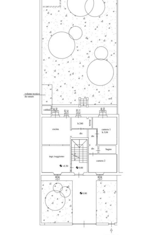 Planimetria piano terra con giardino