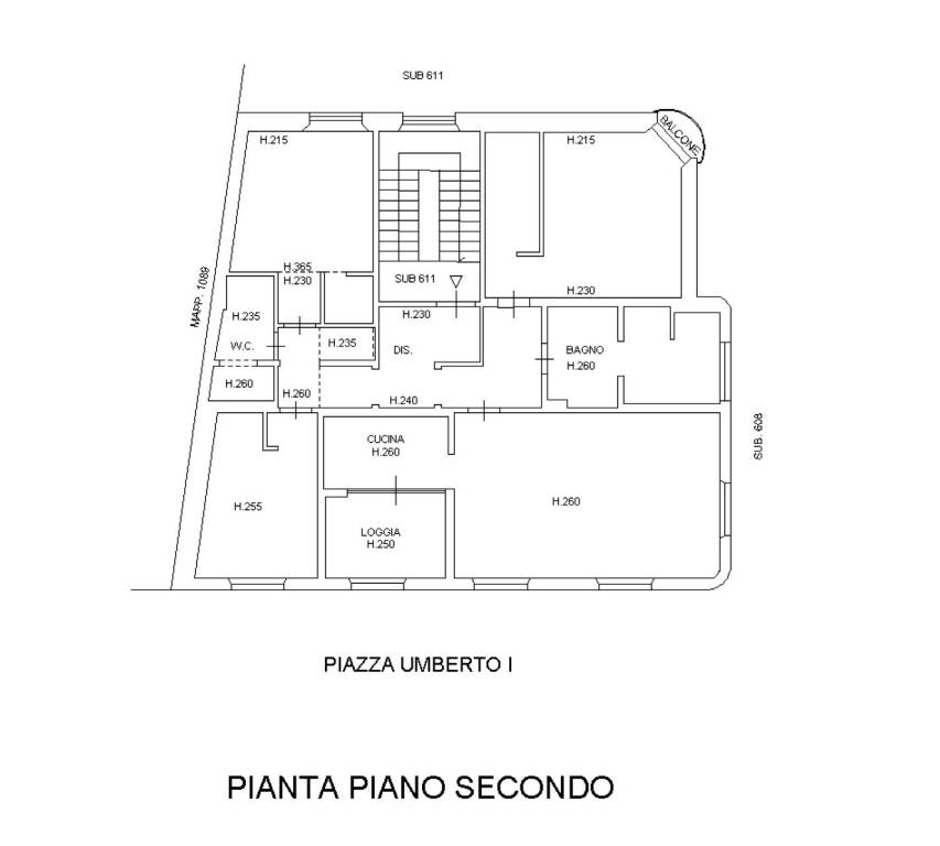 PLANIMETRIA CATASTALE piano 2