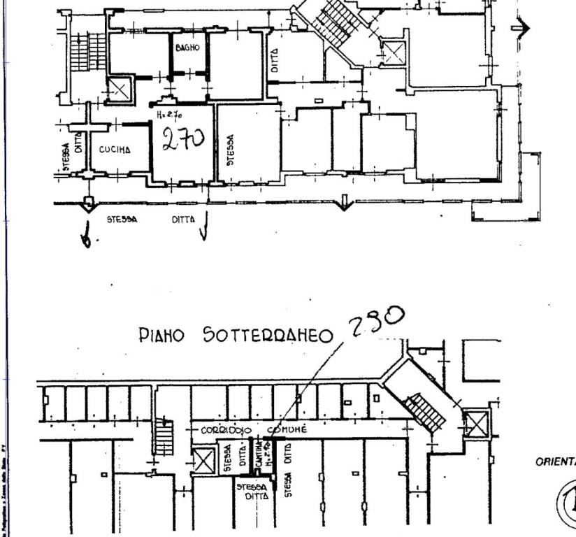 PLANIMETRIA ALLOGGIO E CANTINA