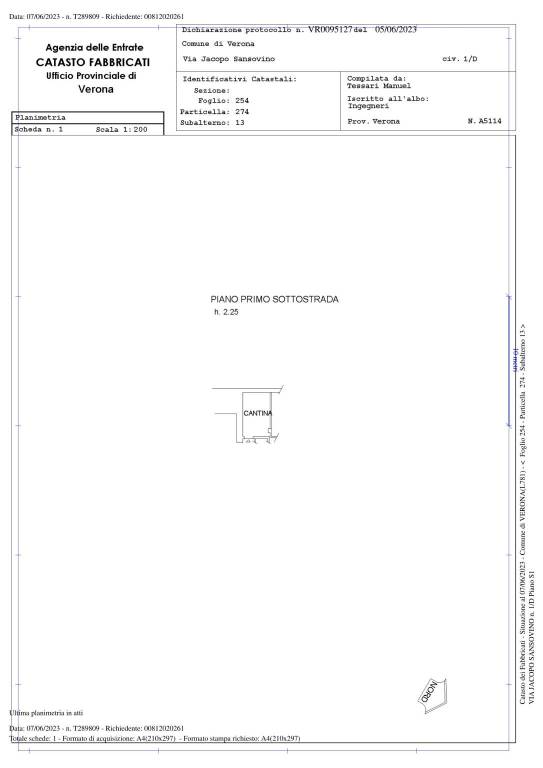 planimetria catastale interrato 1