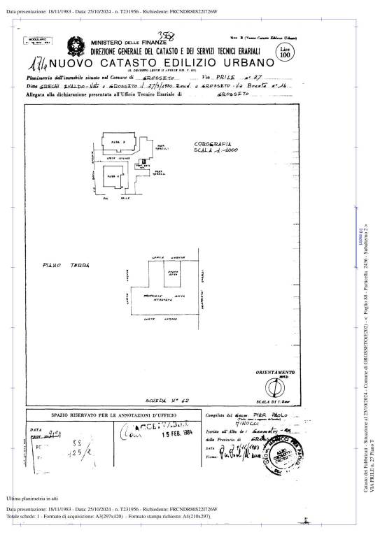 Planimetria catastale posto auto 1