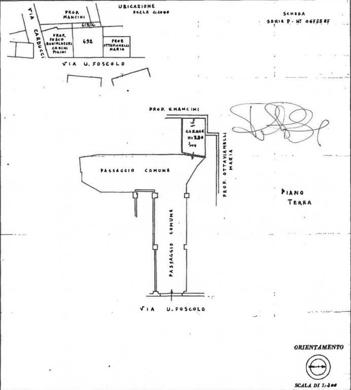 PLANIMETRIA CATASTALE GARAGE VIA UGO FOSCOLO CASTE