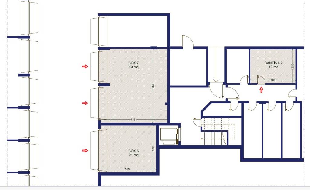 planimetria con misure box e cantina