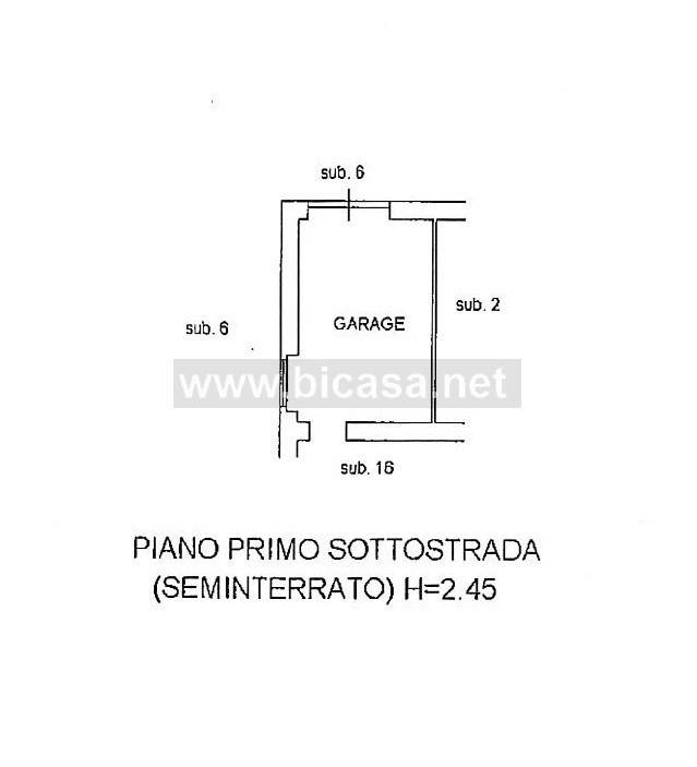 garage piano primo sottostrada