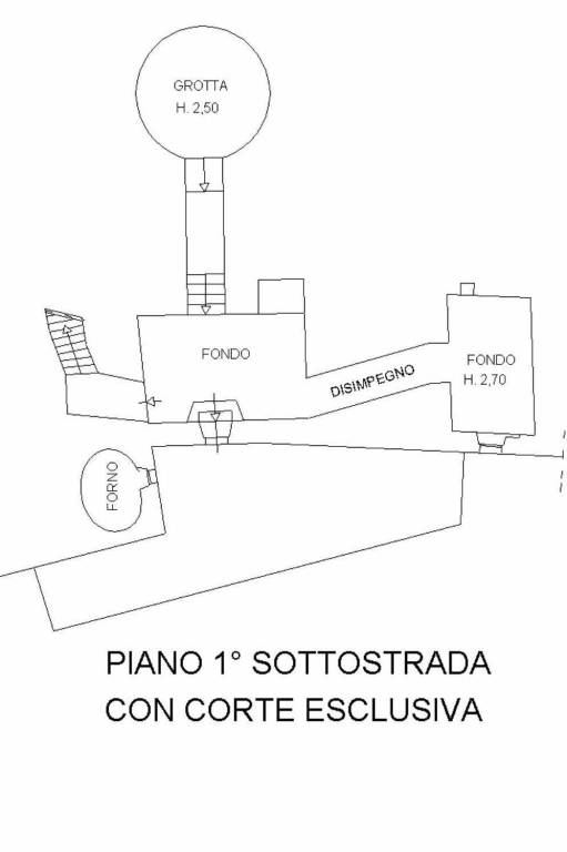 Planimetria piano primo sottostrada