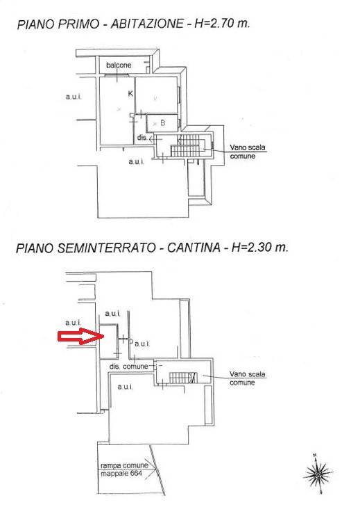 Planimetria appartamento e cantina