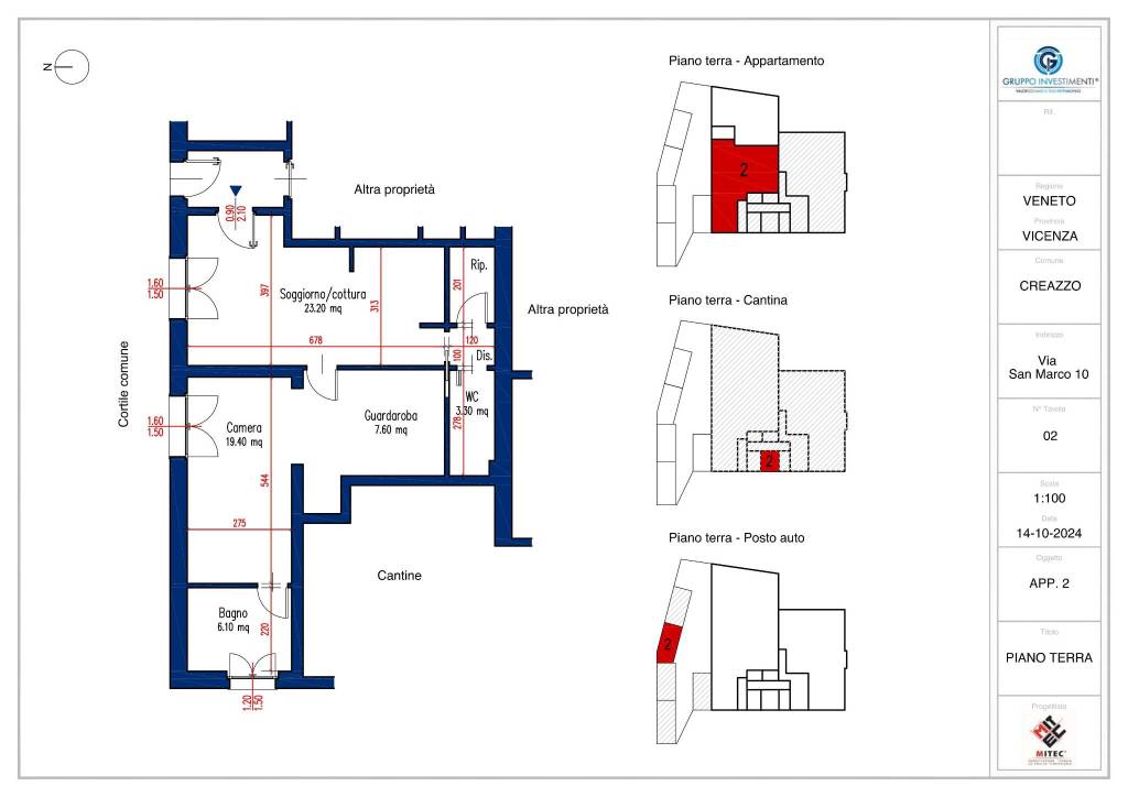 TAV. 2 - APP. 2 - DIMENSIONI LOCALI 1