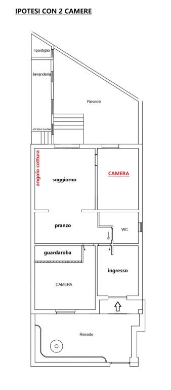 Planimetria - soluzione per 2 camere