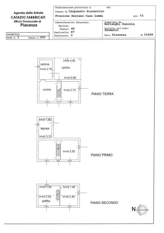 Scheda catastale casa  A3 1