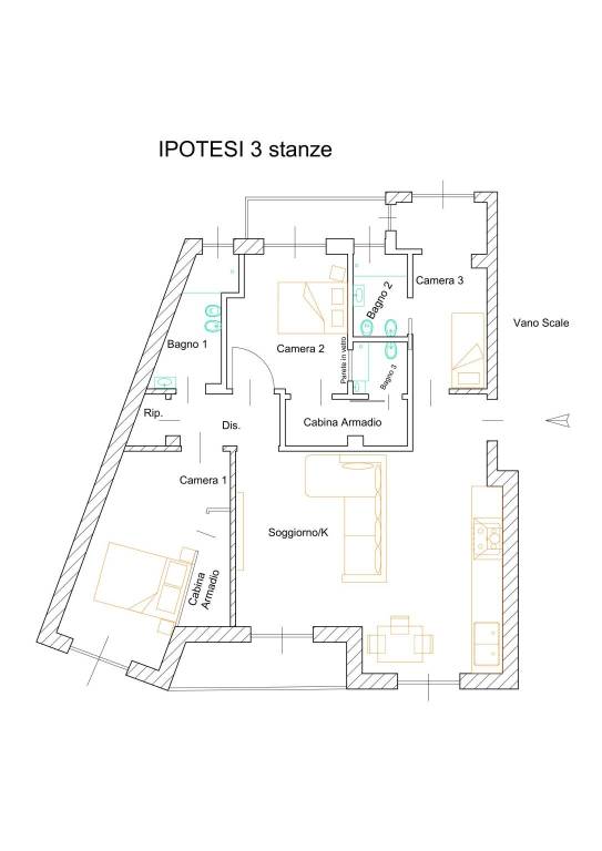 Ipotesi 3 camere