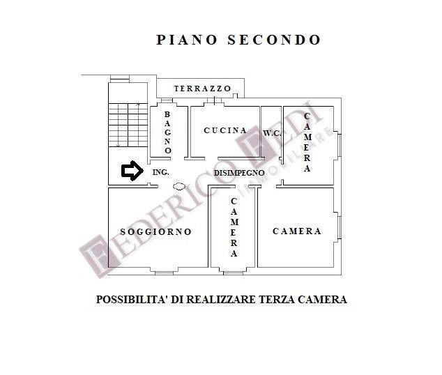 Piantina possibilità realizzare terza camera