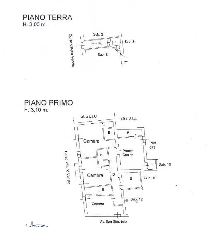 PLANIMETRIA PIANO TERRA INGRESSO E PIANO PRIMO CAMERE