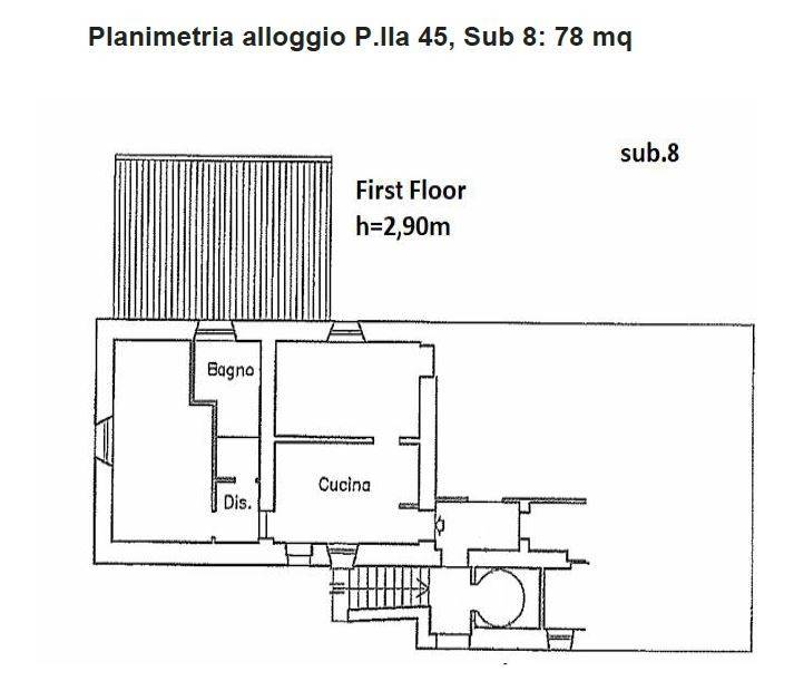 PLANIMETRIA ALLOGGIO P.LLA 45 SUB 8