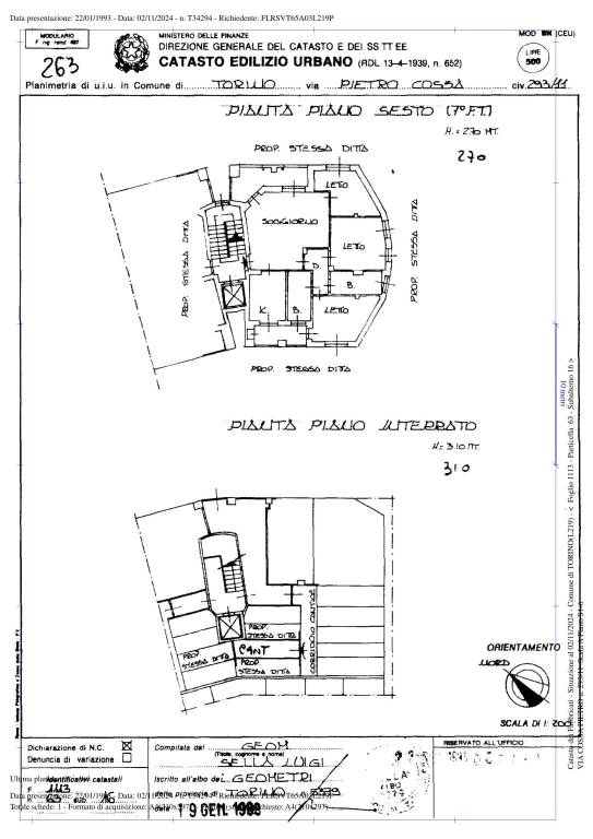 COMUNE TORINO FGL 1113 PART 63 SUB 16 1