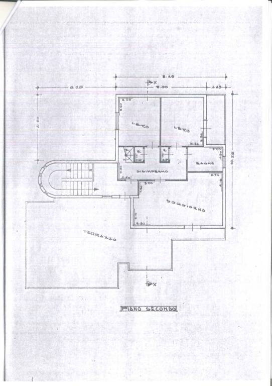 Planimetria secondo piano via Tolstoj 1