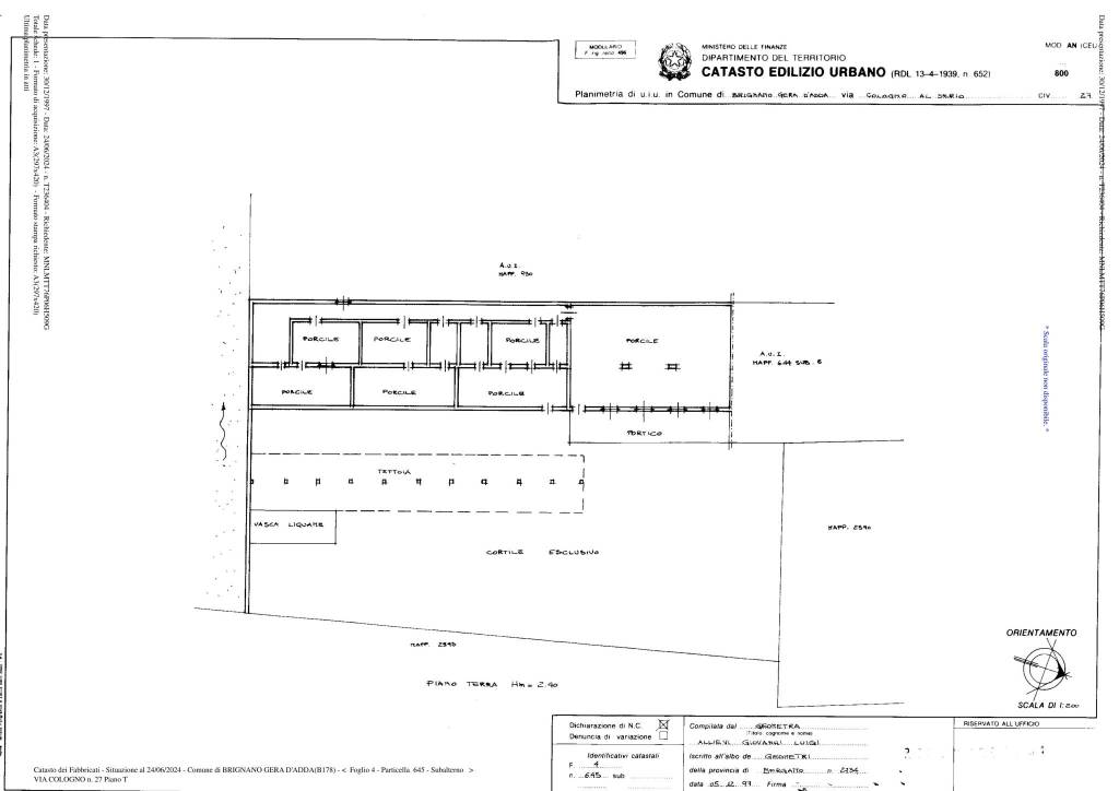 COMUNE BRIGNANO GERA D'ADDA FGL 4 PART 645 1