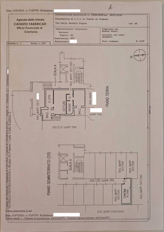 PLAN RASTERIZZATA APPARTAMENTO CANTINA  PER CLIENT