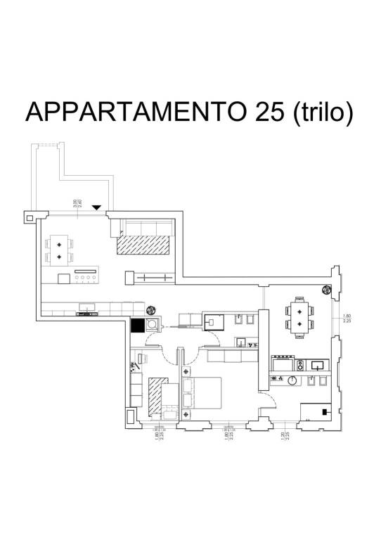 APP 25 TRILOCALE ARREDATO BW 1