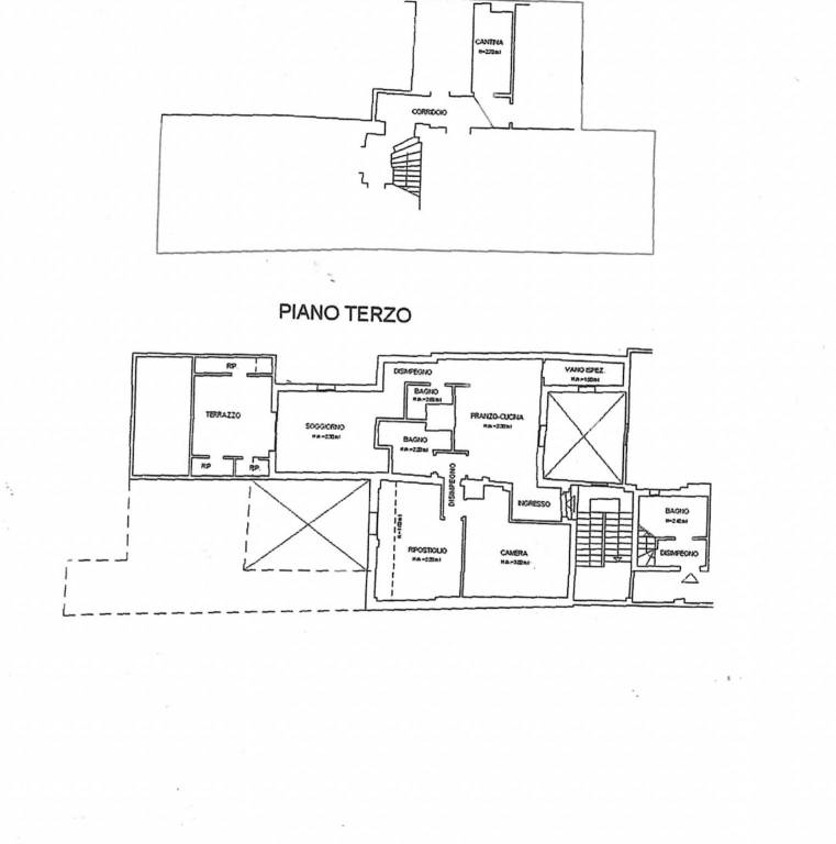 Planimetria appartamento e cantina