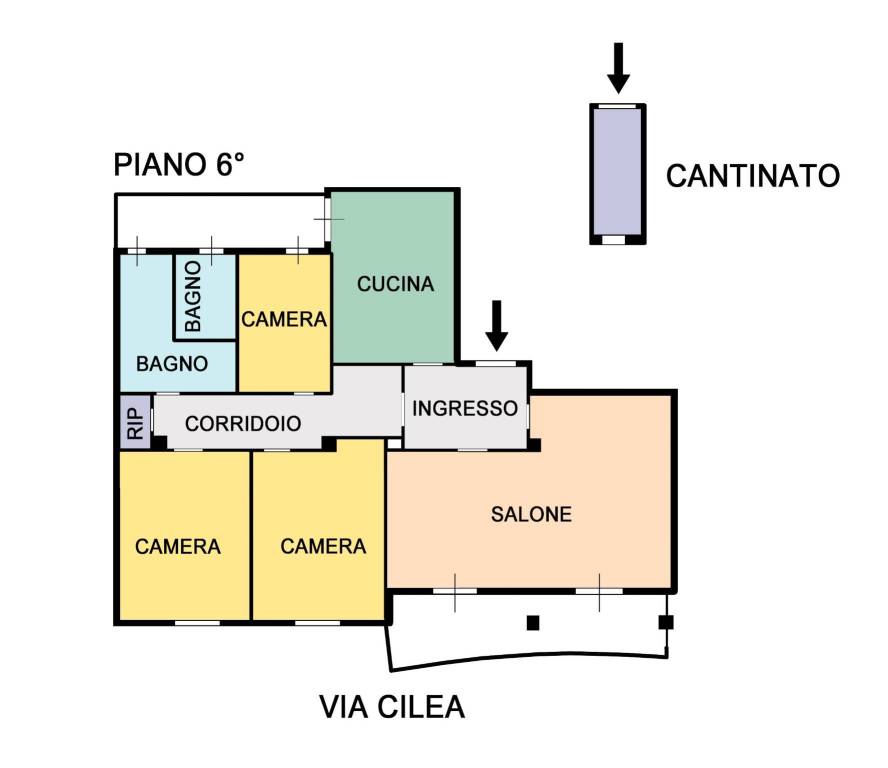 Planimetria Via Cilea nuova 1