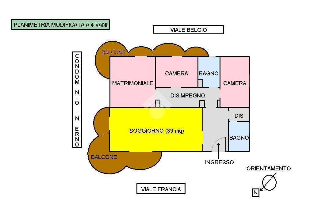 PLANIMETRIA MODIFICATA A 4 VANI