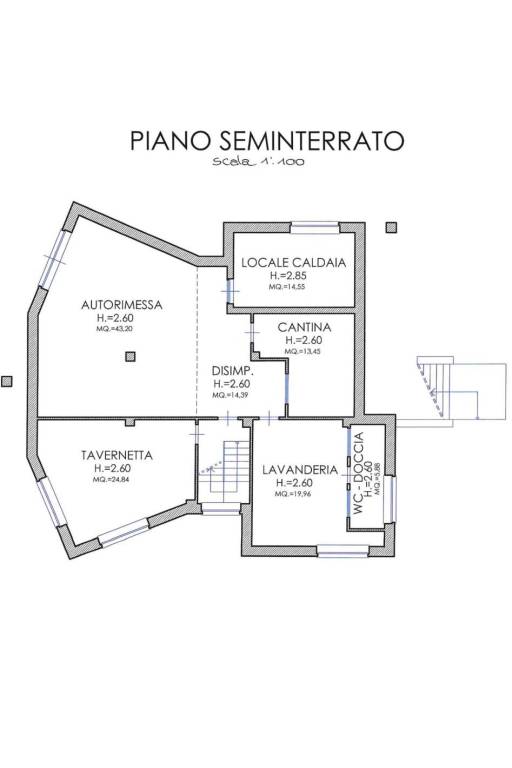 Planimetria piano seminterrato