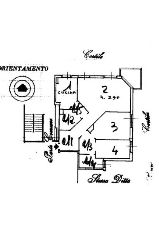 Planimetria appartamento con cantina Milano via Fo