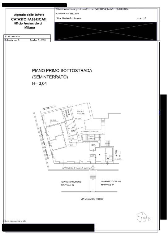 Planimetria dati oscurati via Medardo Rosso 16 1