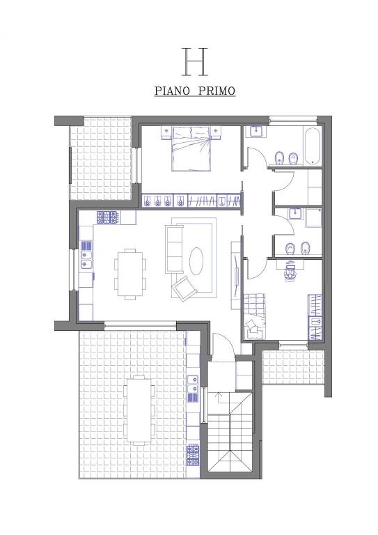 Pianta P.1° commerciale unità H