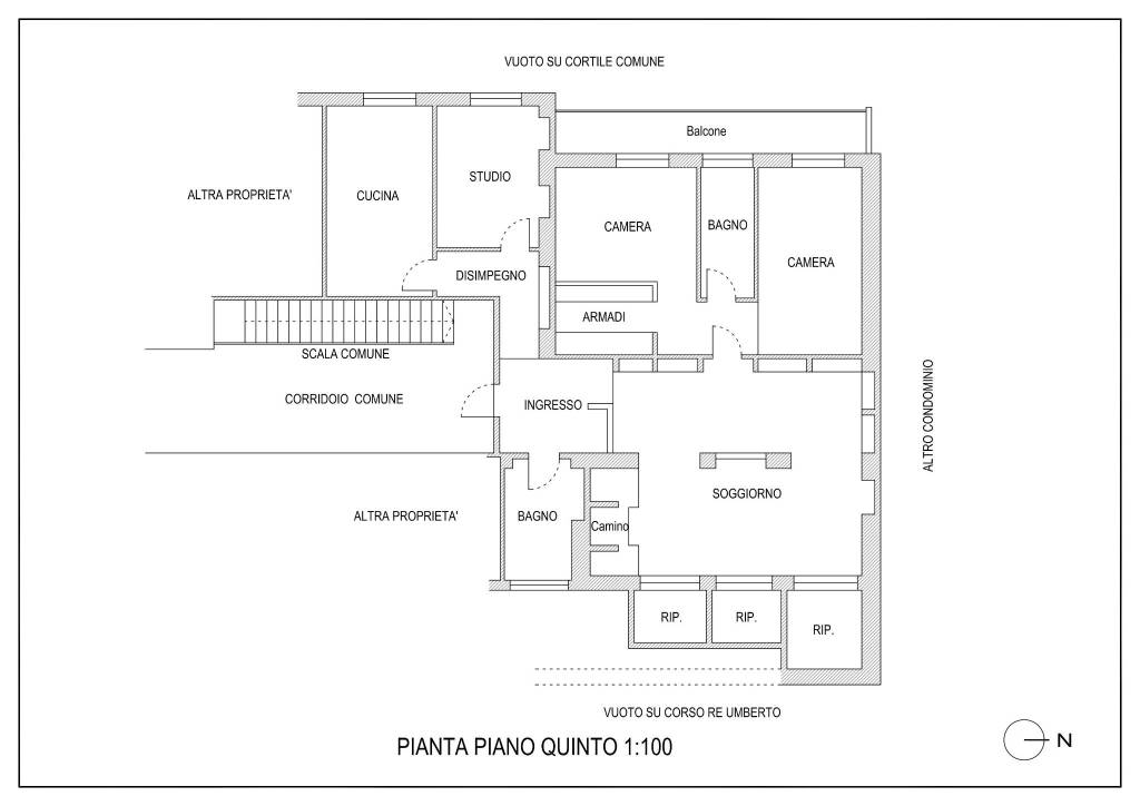 Pianta Piano Quinto Corso Re Umberto 82 1