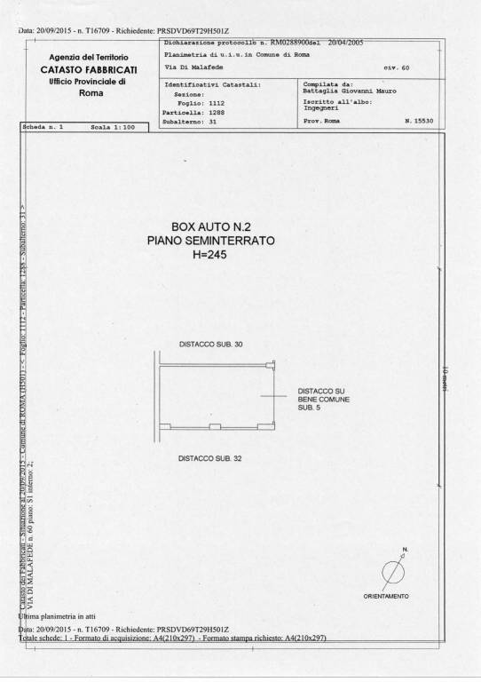 Planimetria box auto 1